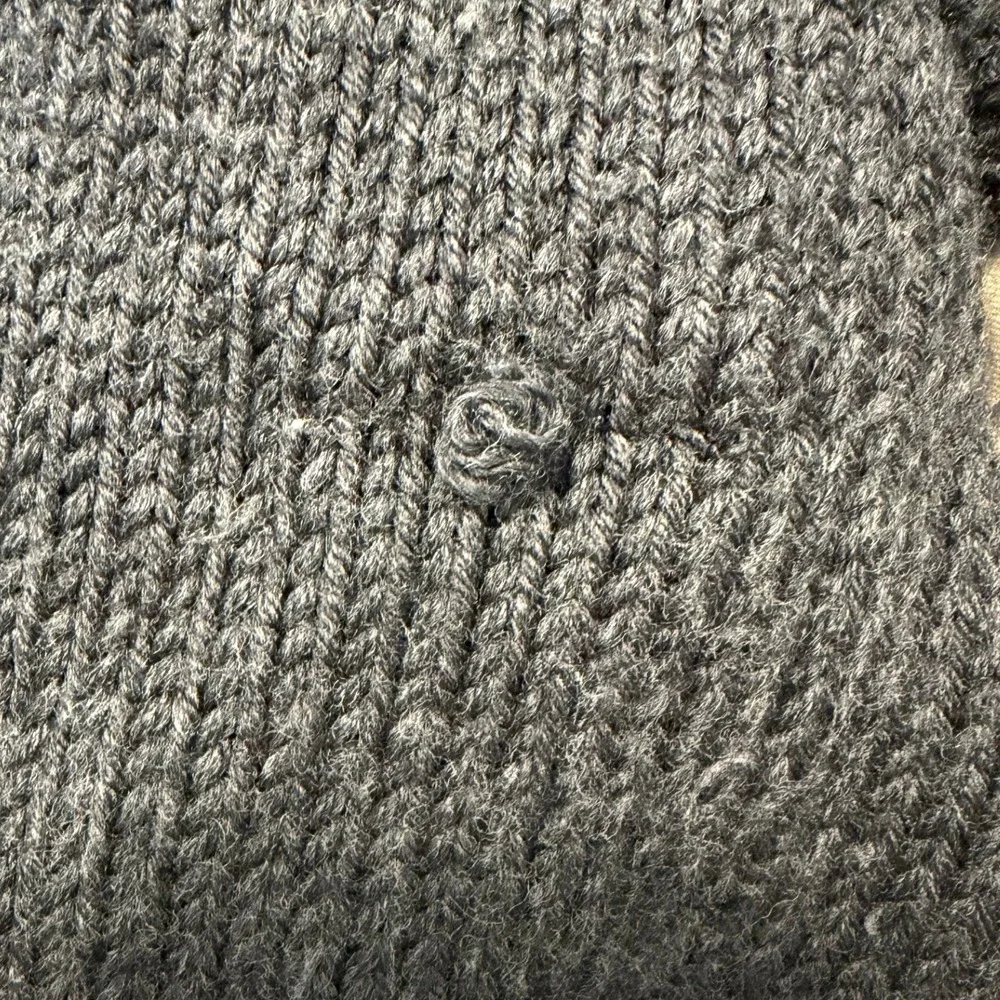 Banana Republic Sweater Mens S Gray Wool Full Zip Mock Neck Ribbed Casual Winter